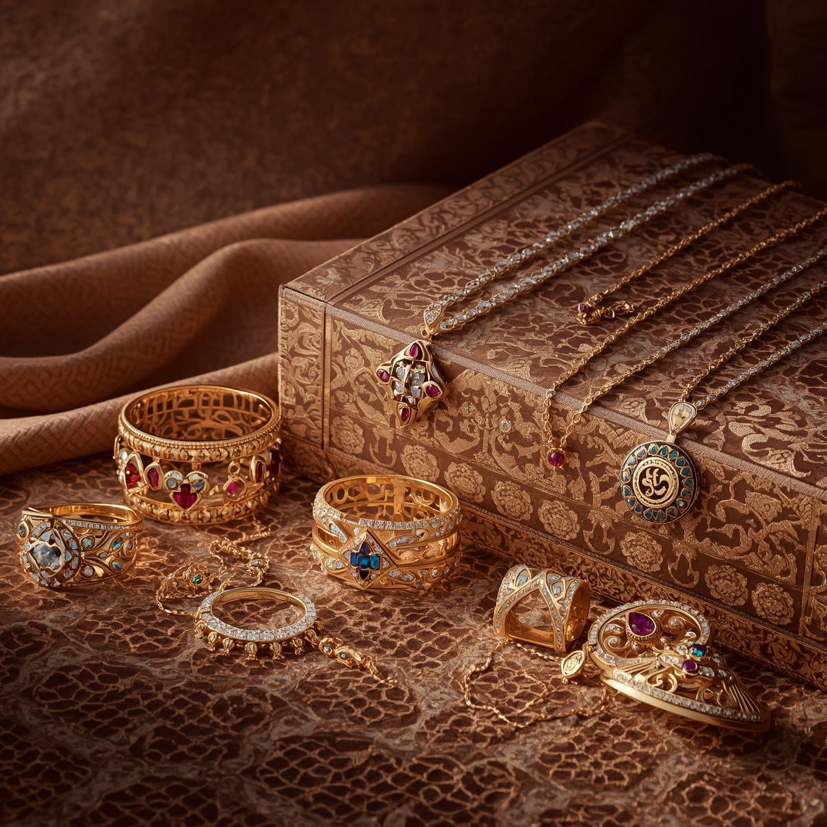 Luxury Gold and Gemstone Jewelry Set